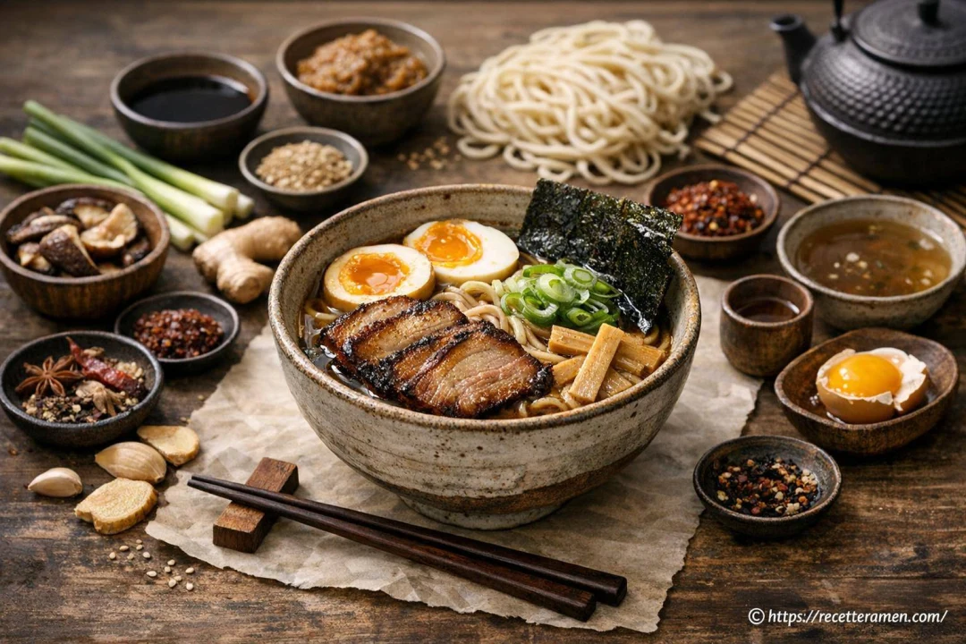 Composition d'un plat de ramen