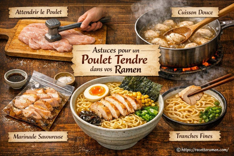 Astuces pour un poulet tendre dans vos ramen faciles à réaliser
