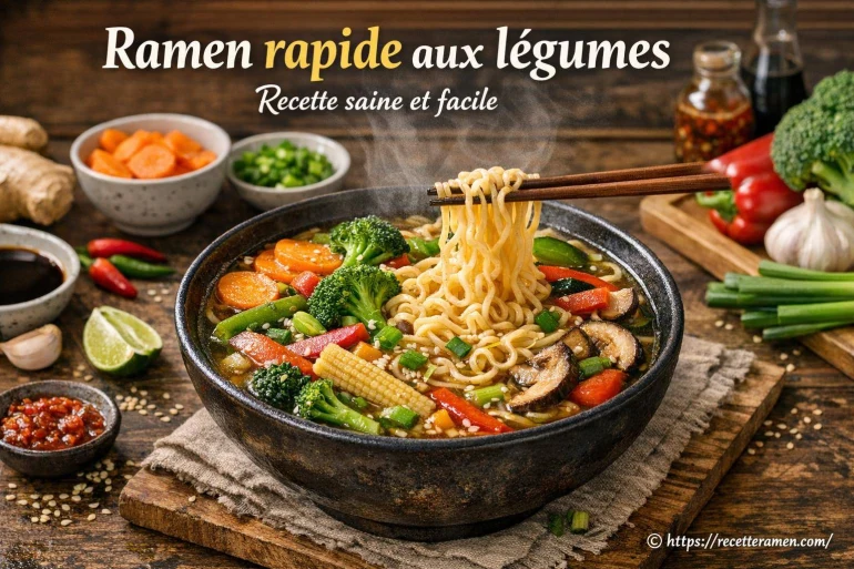 Ramen rapide aux légumes : recette saine et facile à préparer