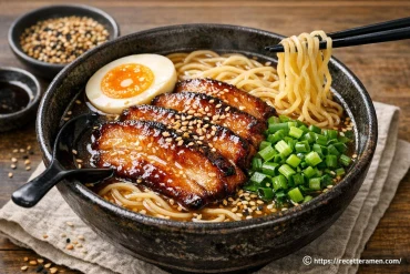 Ramen au porc laqué, sésame grillé et ciboule : recette et astuces