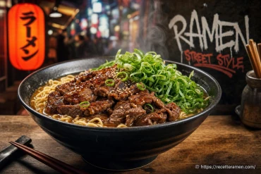 Ramen street style au bœuf caramélisé et ciboule fraîche : recette et astuces