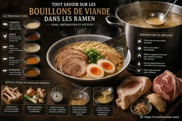 Tout savoir sur les bouillons de viande dans les ramen : types, préparation et astuces