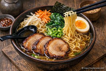 Ramen au porc rôti : recette gourmande avec légumes croquants et bouillon parfumé