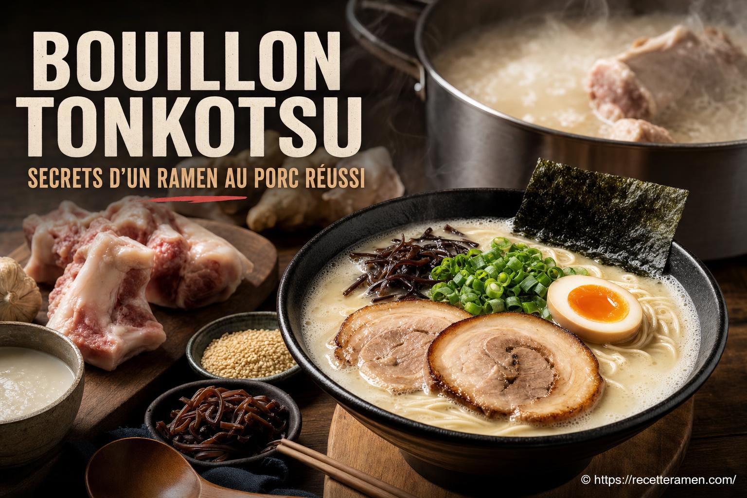 Bouillon tonkotsu : les secrets d’un ramen au porc savoureux