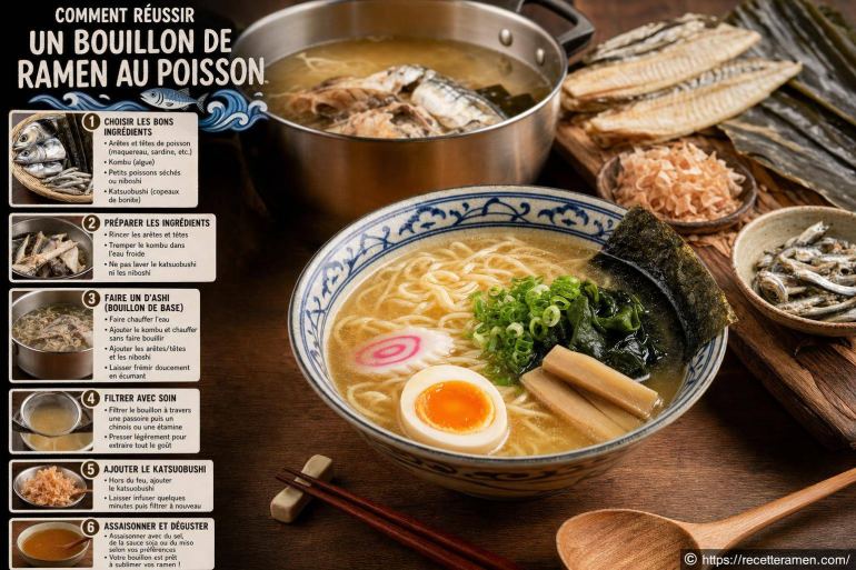 Comment réussir un bouillon de ramen au poisson savoureux et authentique ?
