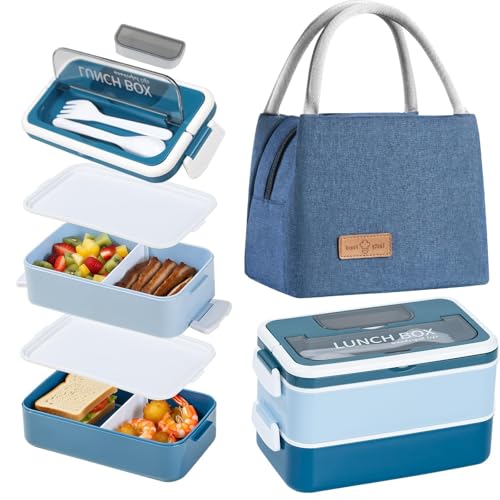 Aiuuee Bento Lunch Box avec Sac Kit, 1600ML Boite Repas avec