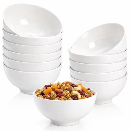 Lawei Lot de 12 Bol Porcelaine Bols à Dessert Bols de Crème