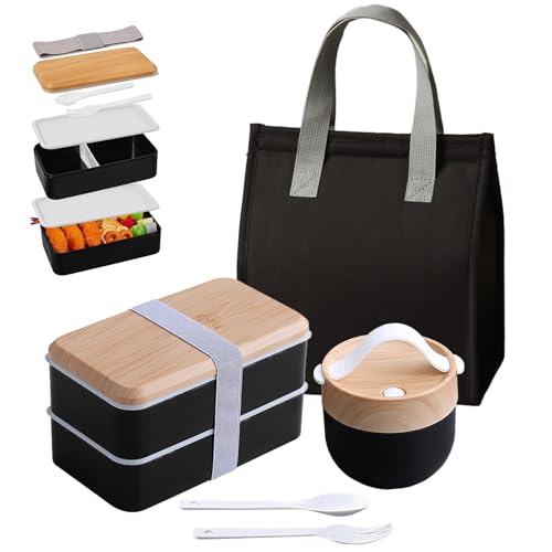 Aiuuee Bento Lunch Box avec Sac Kit, 1400ML Boite Repas avec