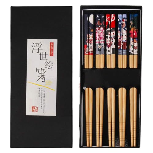Baguettes Chinoises, 5 Paires Reutilisable Baguettes Japonai