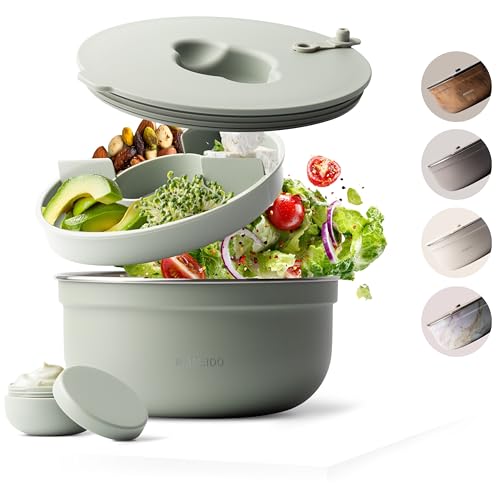 MAMEIDO Boîte à Salade à emporter 1,5 l, Lunch Box en acier,