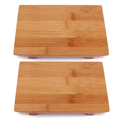 BambooMN Lot de 2 planches à sushis rectangulaires en bambou