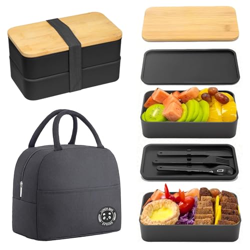 Fhioevt Bento Lunch Box 2 Couches Boite Repas Compartiment 1
