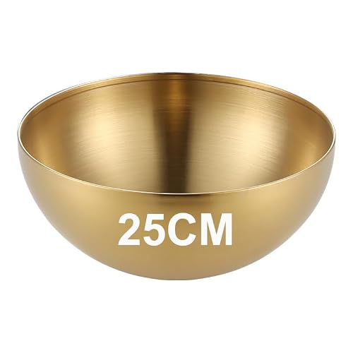 Bhina 1 Pièces Grande Doré Bol Coréen en Acier Inoxydable Bo