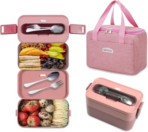 Bento Lunch Box 1600ml, Lunch Box Isotherme avec Couverts + 
