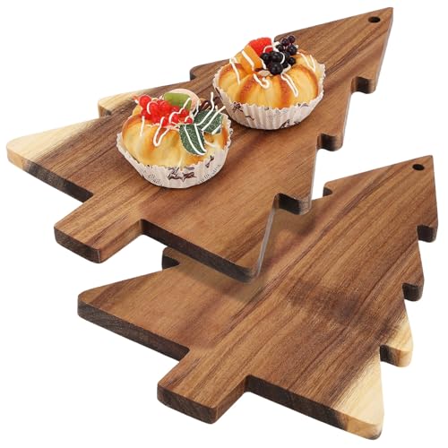 Sosoport Planche à Découper de Noël en Bois Forme Sapin Lot 