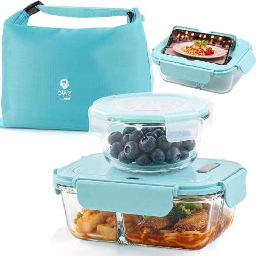 OWZ Lunch – Lunch Box Adulte en Verre 1040 ml + Bol Soupe 40