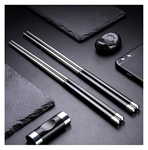 Lot de 10 paires de baguettes japonaises en acier inoxydable