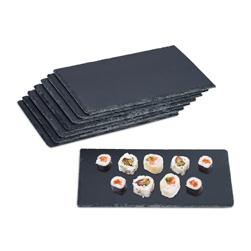Relaxdays Plat de service, lot 8, rectangulaire, pour servir