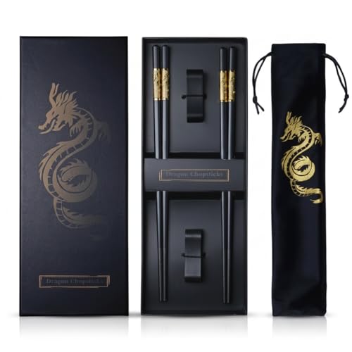 Baguettes Réutilisables Chinois Dragon Baguettes avec Suppor