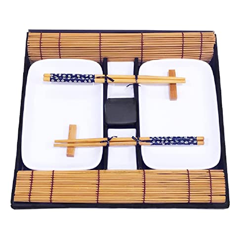 Exzact service à sushi 10 pièces porcelaine assiettes coupel