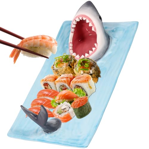 Jokapy Assiette à sushi rectangulaire en céramique, plateau 