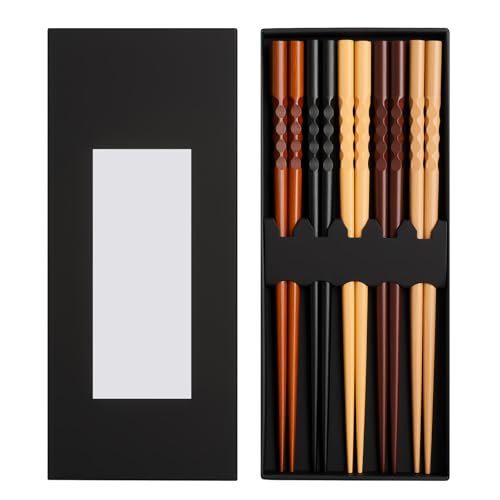 5 Paires Baguettes Bois Baguettes Japonaises Baguettes Sushi