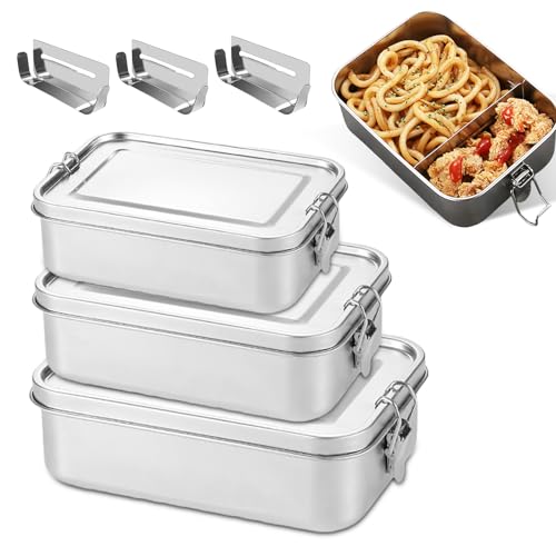 Set de 3 Lunch Box en Acier Inoxydable 304 avec Compartiment