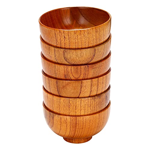 Tagtight 6Pcs saladier en bois,bol dejeuner, bowl à soupe, à