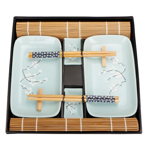 Exzact service à sushi 10 pièces porcelaine assiettes coupel