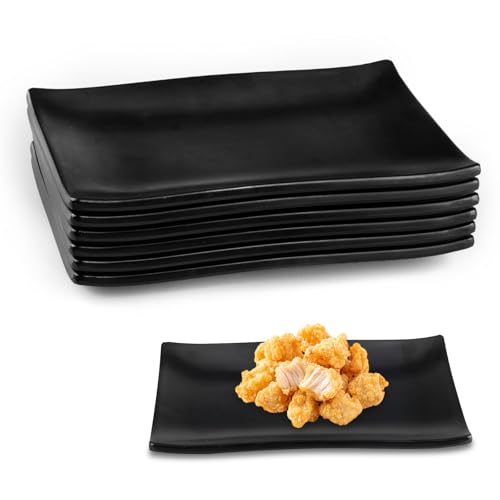 imposyu Lot de 6 Assiettes Noires Petites Assiettes de Servi