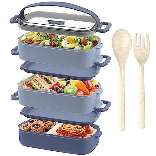 OITUGG Lunch Box 3 Couches - 2200ml Boîtes Bento pour Adulte