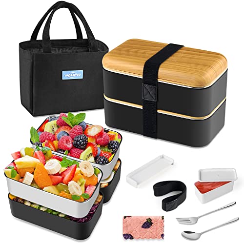 HOLIPOT Lunch Box Boîtes bento 2 Couches avec 2 Récipients e