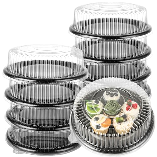 LOPYXBR Lot de 10 plateaux de service en plastique avec couv