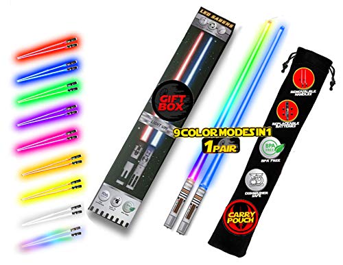 Paire de baguettes de sabre laser lumineuses à LED Star Wars