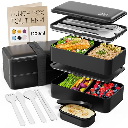 Umami Lunch Box Bento, Tout-en-1, Couverts Inclus, Boite Rep