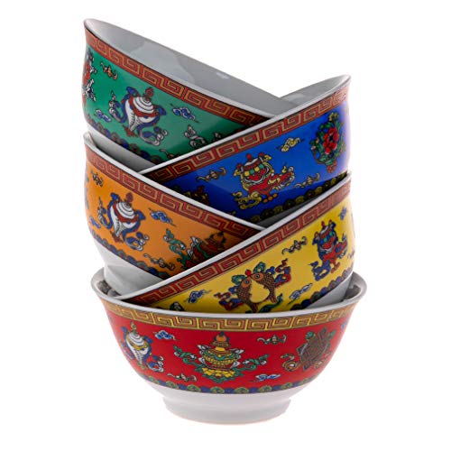 lachineuse - Série 5 Bols à Riz Asiatiques Ø 11,5 cm 275 ML 