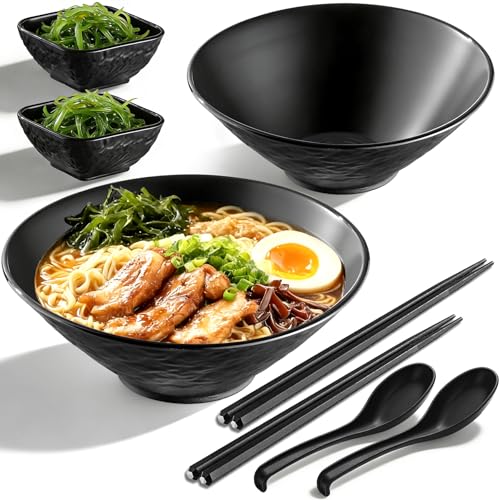 Berglander Set de Bol Ramen 2 x 1200ml avec Bols à Sauce, Ba