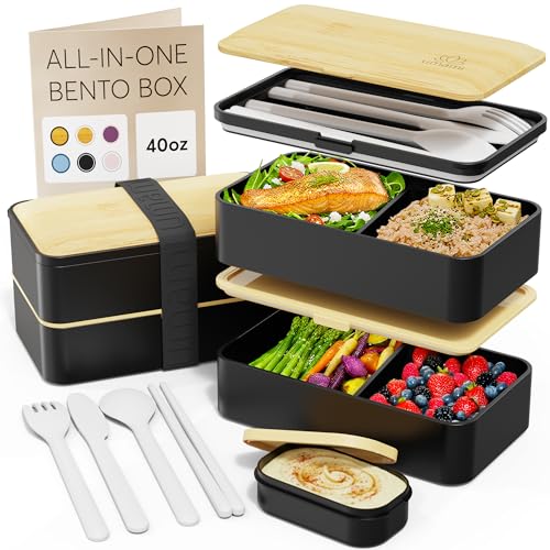 Umami Bento Lunch Box, Couverts & Pot à Sauce Inclus, Boite