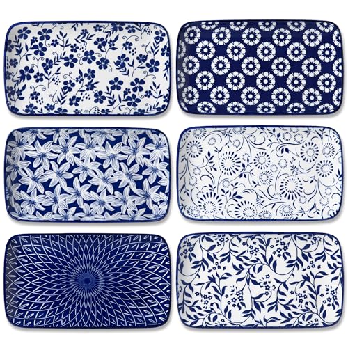 vancasso SELENE Lot de 6 Petites Assiettes Rectangulaires en